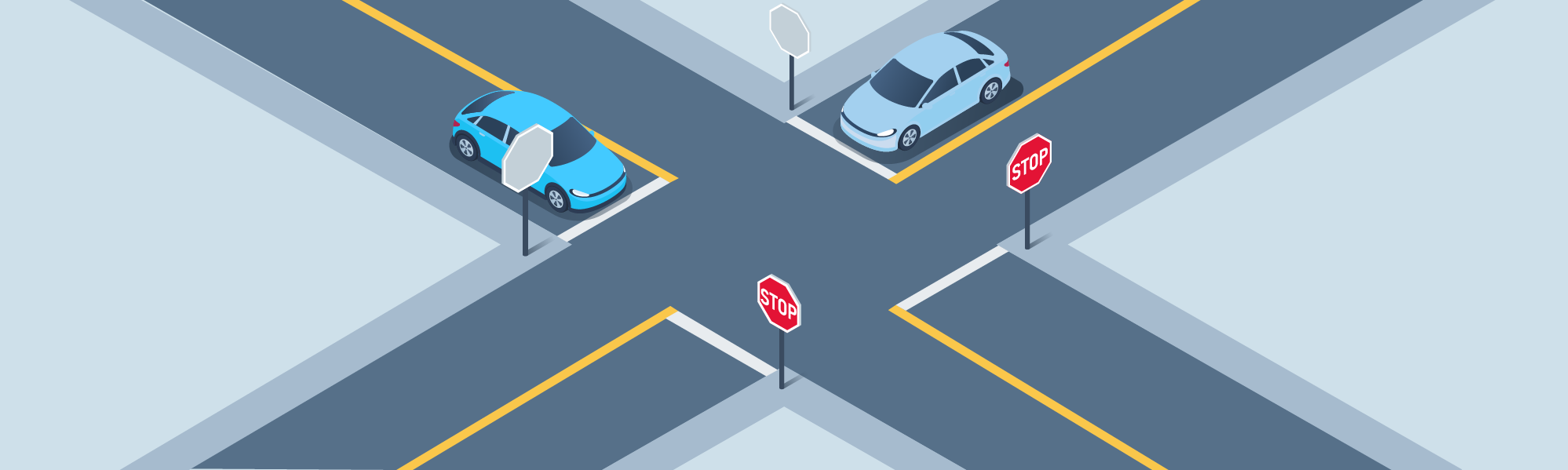 Intersections - Most intersections are marked with a: