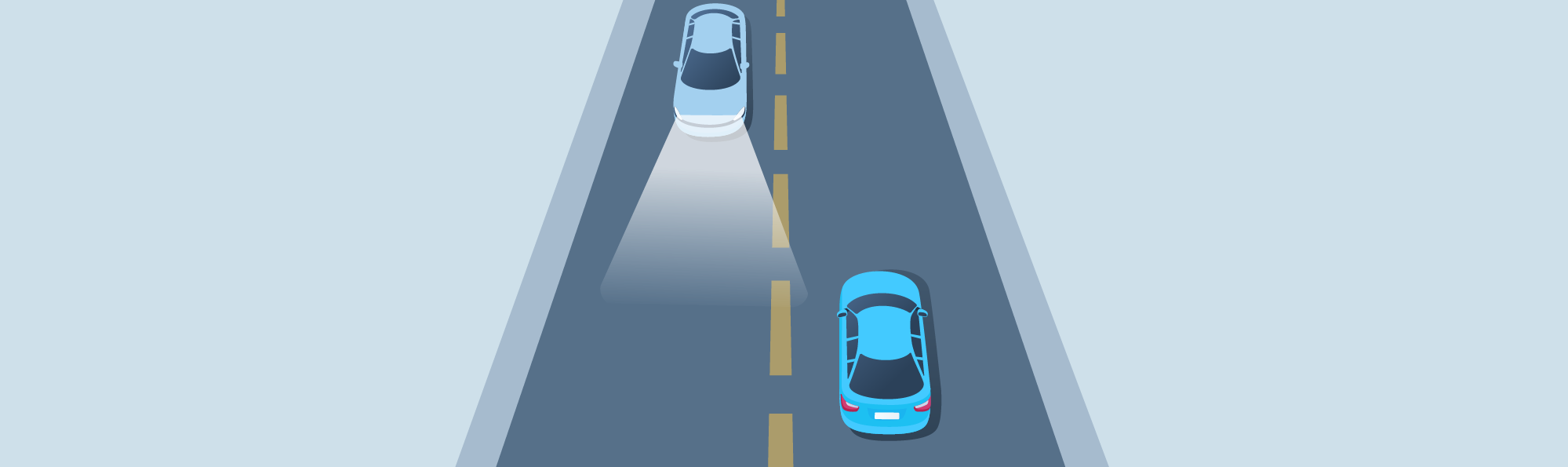 Driving at night and in bad weather - What should you do if a vehicle using high beams comes toward you?