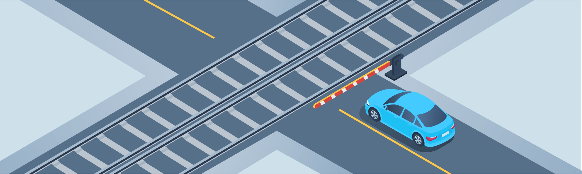 Stopping - If there are multiple tracks at a railway crossing: