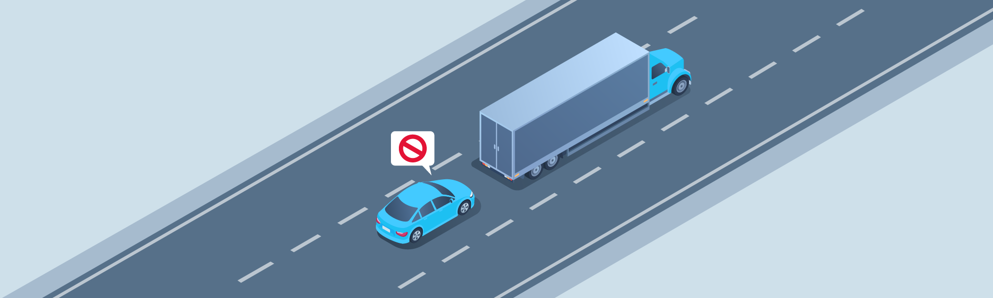 Sharing the road - Why should you avoid driving directly behind a truck or bus?