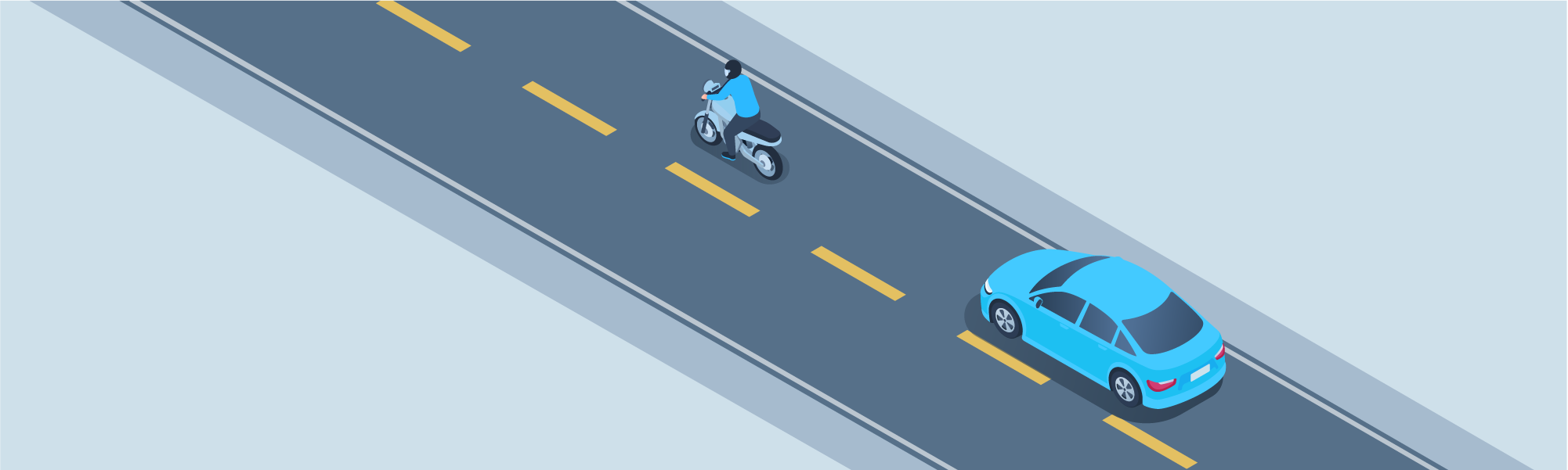 Sharing the road - Motorcycles or mopeds often leave empty spaces on the right and right sides of their lane. What should you do with these empty spaces?