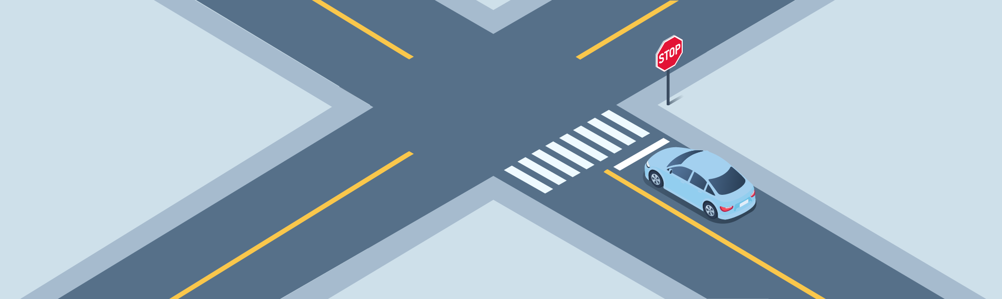 Intersections - Where should you bring your vehicle to a stop at a marked crosswalk with a stop line?