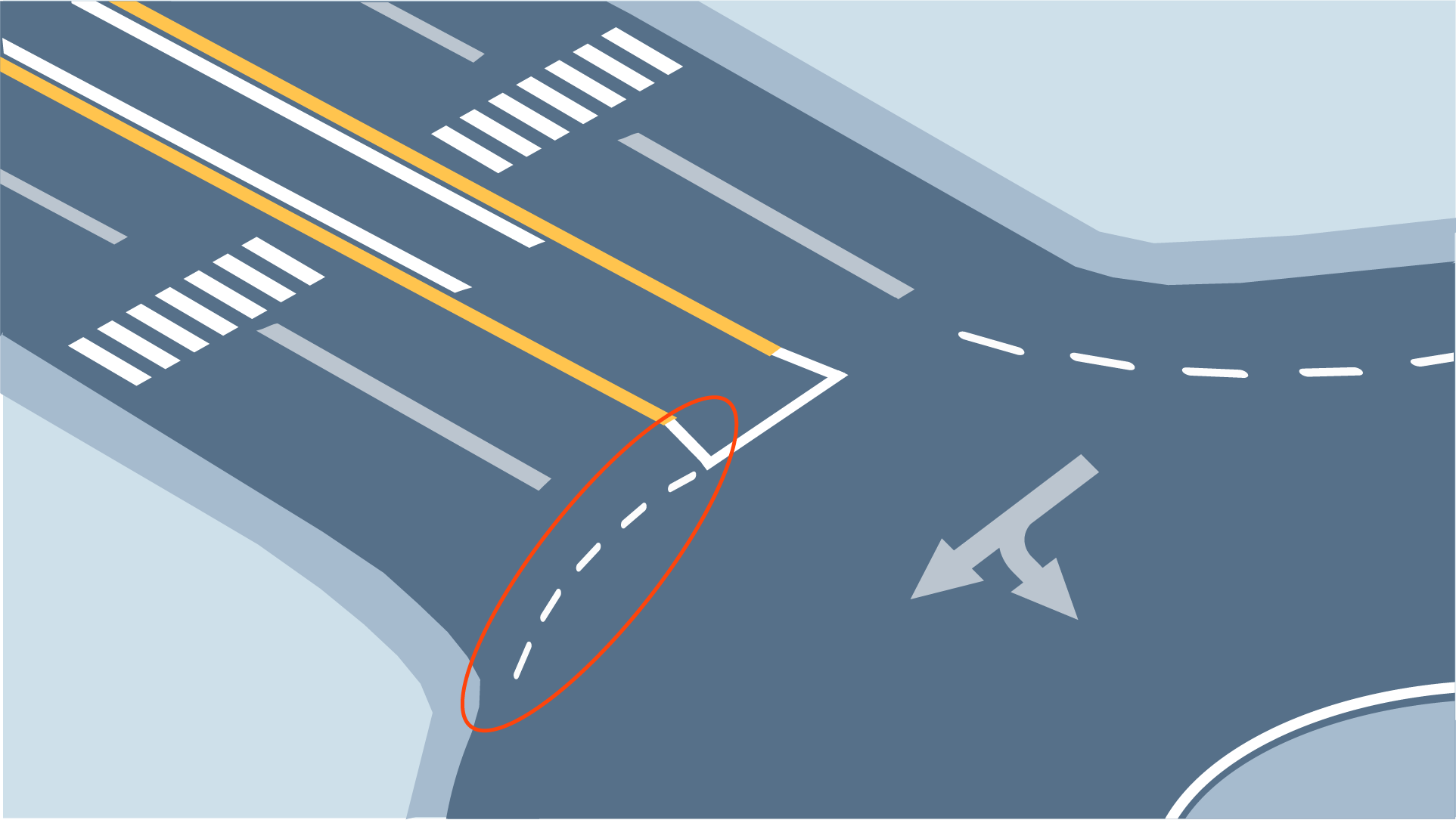 Traffic Signs - What do dashed lines at a roundabout indicate?