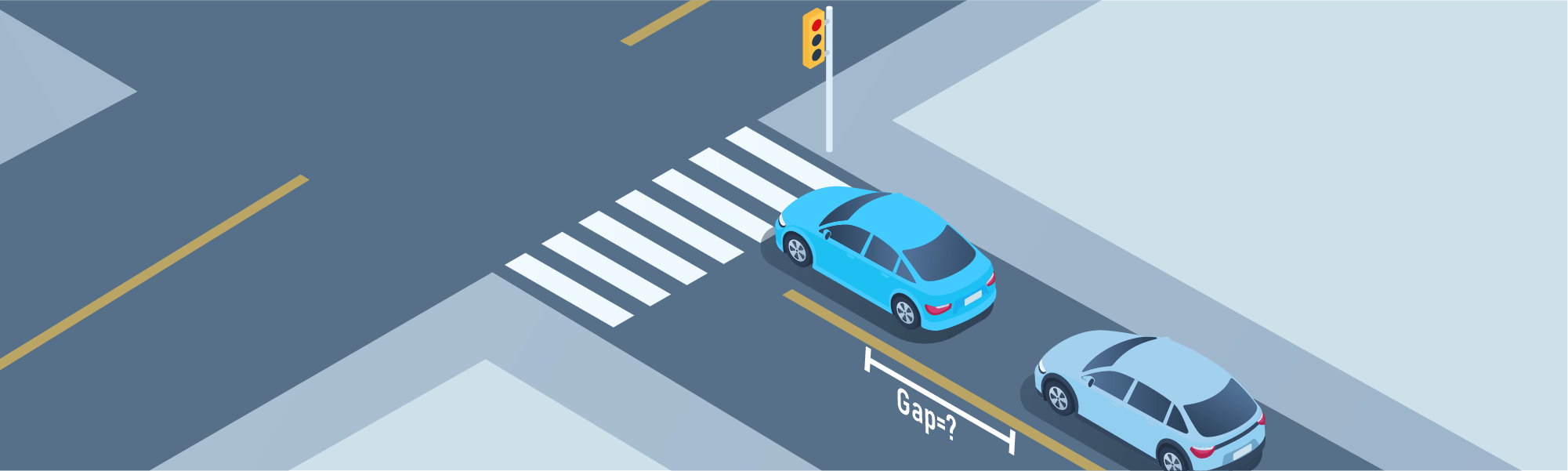 Driving along - When stopping behind another vehicle at an intersection, you should: