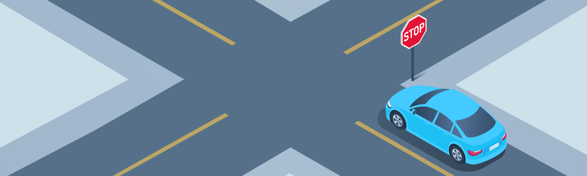 Stopping - When approaching a stop sign with no pavement markings, at what point must you come to a complete stop?