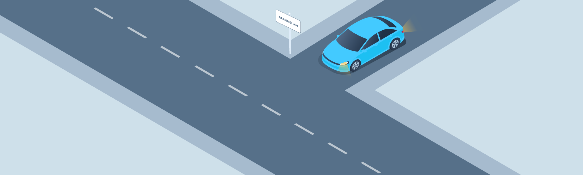 Intersections - What should you do when entering the main road from a driveway, alley, parking lot, or roadside?