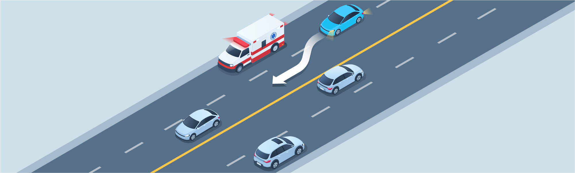 Dealing with particular situations - What should you do when approaching a stopped emergency vehicle or tow truck with flashing lights?