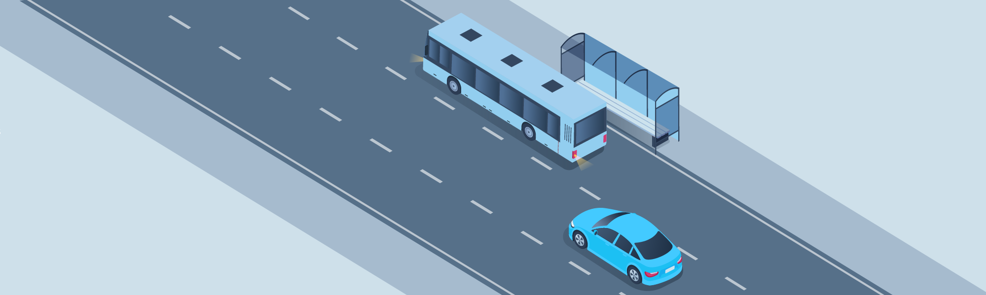 Sharing the road - What should you do when you are approaching the bus bay and a bus begins flashing its left-turn signals and is ready to leave the bay?