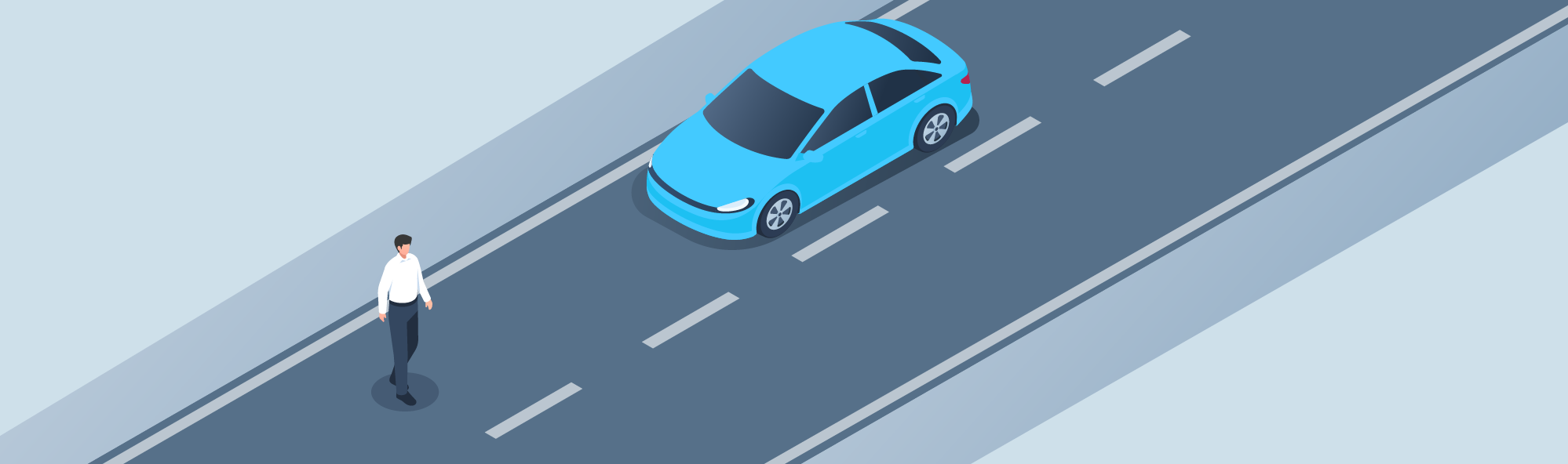 Sharing the road - If a pedestrian is illegally crossing in the middle of the street (not at a crosswalk), what should you do?