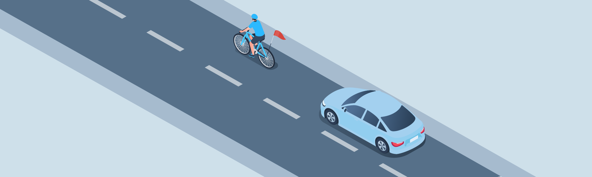 Sharing the road - What does it mean if a bicyclist has a red or orange pennant flag on the antenna attached to their bike?