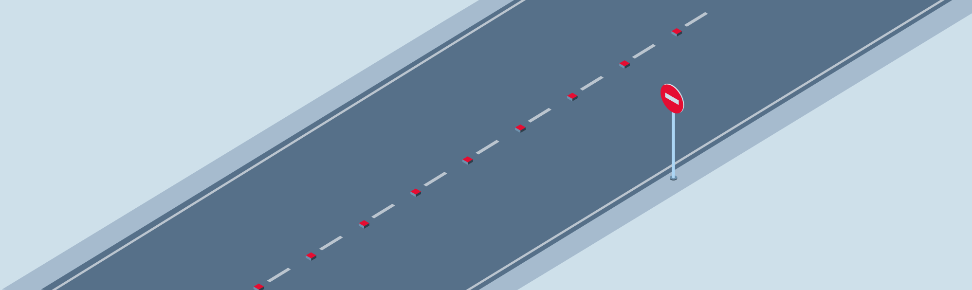 Traffic Signs - What do the red pavement reflectors mean?