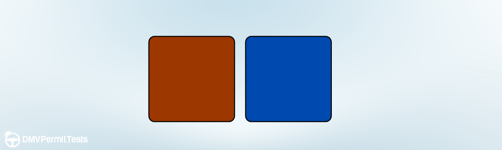 Traffic Signs - What does a white message on a brown or blue background sign typically indicate?