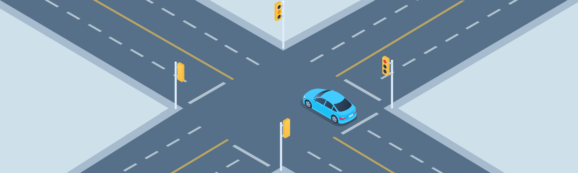 Intersections - What should you do if you are already in the intersection when the yellow light comes on?
